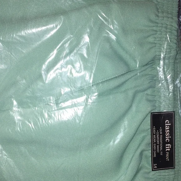 Alfred dunner size 14 NEW WITH TAG classic fit pale green two pockets - Picture 1 of 2
